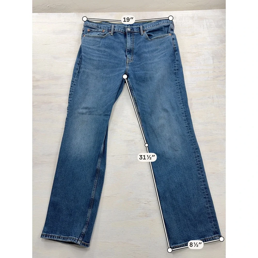 Levi's Jeans 514 Straight Fit Classic Five Pocket Medium Wash Blue Mens 38x32